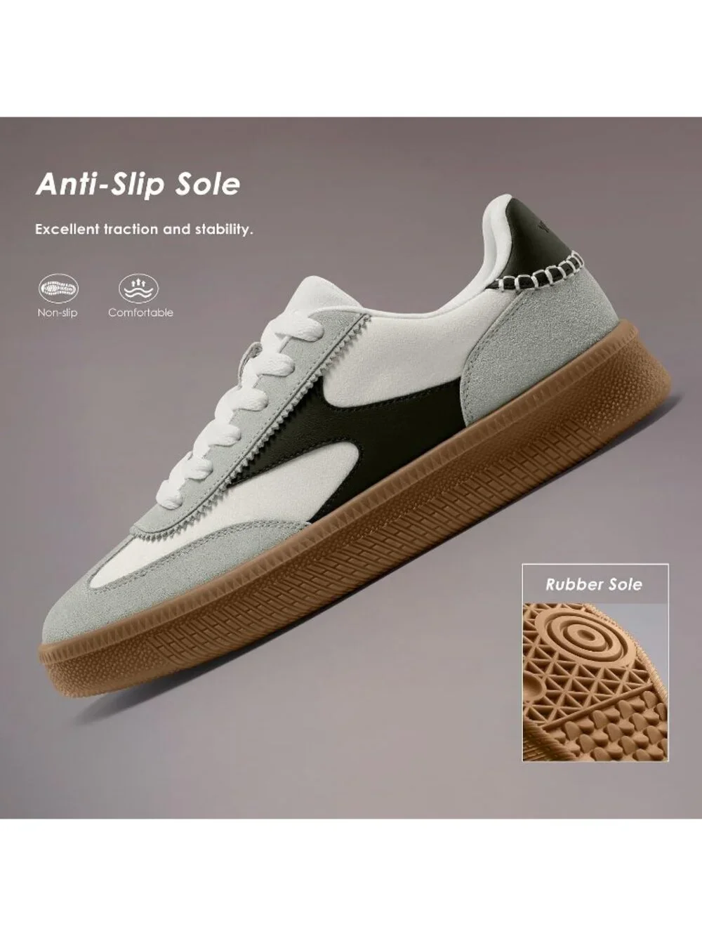 Women's White Multi Suede Fashion Classic Retro Gum Sole Walking Trendy Sneakers